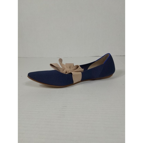 Rothys Shoes Mary Jane Point Toe Bow Blue Sapphire Flats Women Sz 9.5 - Picture 8 of 14